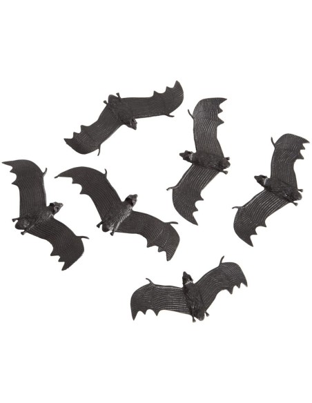 Set di 6 pipistrelli decorativi neri da 13 cm per Halloween e feste horror