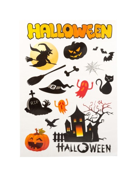 Cartella tatuaggi Halloween con streghe, zucche, fantasmi e simboli horror per travestimenti