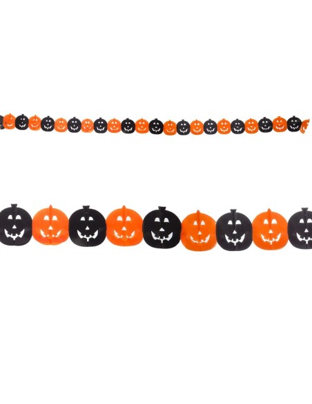 Festone Halloween con zucche arancioni e nere Jack-o'-lantern per decorazioni festa