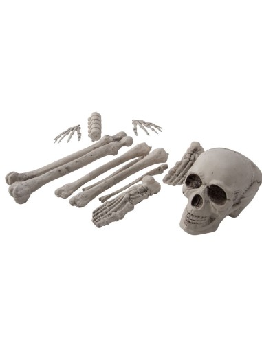 Set di 12 ossa decorative horror con teschio mani e piedi scheletrici per Halloween e costumi
