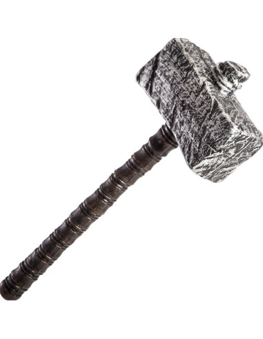 Mazza da guerra vichinga grigia 53cm accessorio costume guerriero medievale barbaro