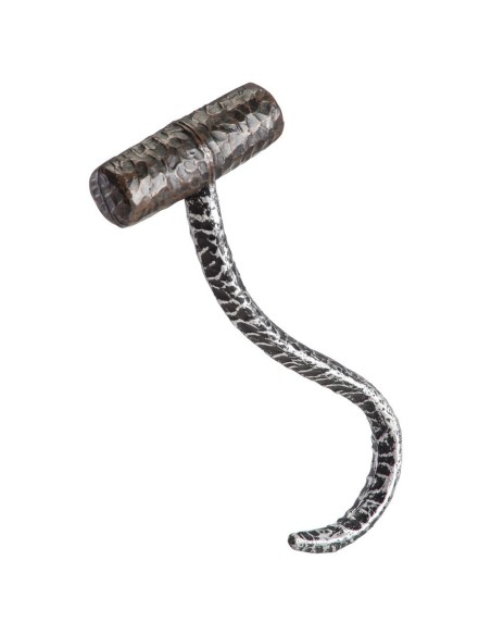 Uncino da pirata grigio metallizzato lungo 25 cm per costume corsaro Halloween