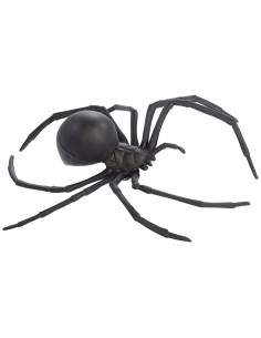 Ragno decorativo nero in plastica con zampe lunghe per Halloween e decorazioni horror