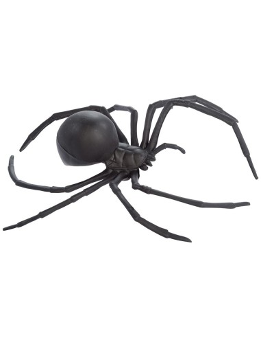 Ragno decorativo nero in plastica con zampe lunghe per Halloween e decorazioni horror