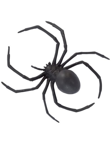 Ragno decorativo nero in plastica con zampe lunghe per Halloween e decorazioni horror