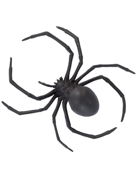 Ragno decorativo nero in plastica con zampe lunghe per Halloween e decorazioni horror
