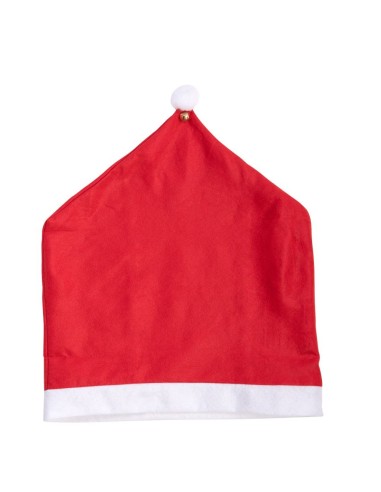 Coprisedia natalizio rosso in pile con campanella dorata e bordo bianco per decorazioni natalizie