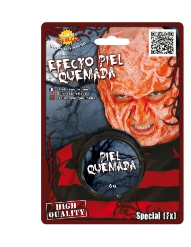 Effetto pelle bruciata per makeup horror con texture realistica rossa e carnosa per Halloween
