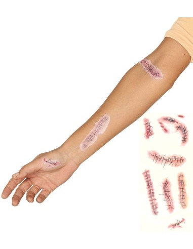Set cicatrici adesive realistiche per effetti speciali makeup horror Halloween