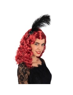 Cerchietto Charleston nero con piuma per costume anni 20 vintage donna