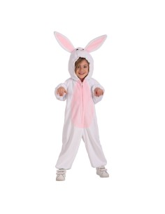Costume coniglietto bambino tutona bianca pelliccetta cappuccio orecchie lunghe Carnevale
