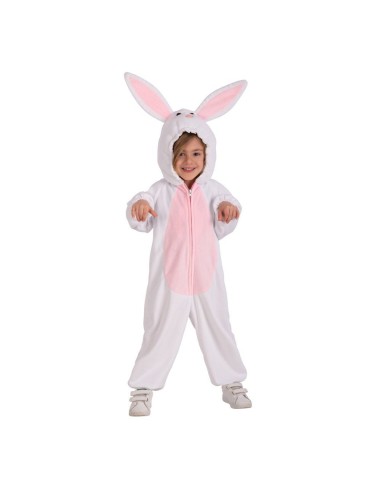 Costume coniglietto bambino tutona bianca pelliccetta cappuccio orecchie lunghe Carnevale