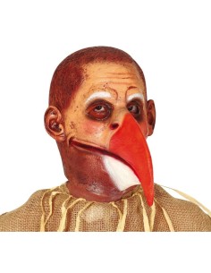 Maschera horror con becco rosso per travestimenti spaventosi Halloween feste a tema