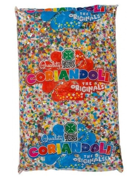 Coriandoli multicolori in confezione da 2500 grammi per feste e Carnevale
