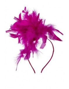 Cerchietto con piume fucsia per costume e festa carnevale donna
