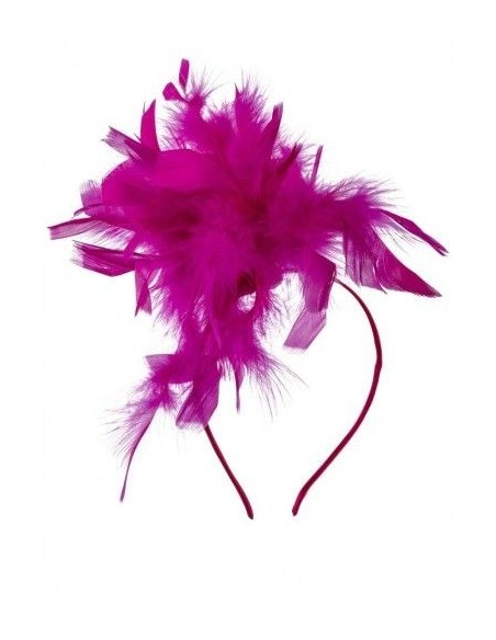 Cerchietto con piume fucsia per costume e festa carnevale donna