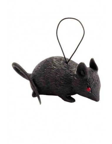 Topino nero decorativo con cordino per costumi Halloween e travestimenti horror