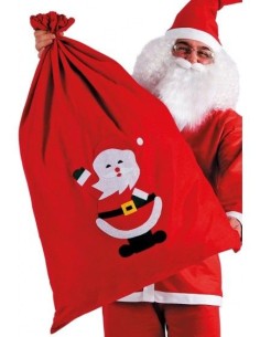 Sacco Babbo Natale rosso in feltro con decorazione Santa Claus per costume natalizio