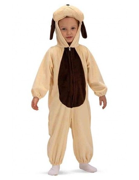 Costume tutona cucciolo beige con cappuccio orecchie lunghe bambino taglia IV pelliccetta