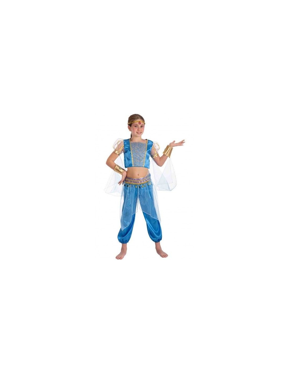 Odalisca - Costume Unico Da Donna 3 Pezzi: Camicia, Pantalone E Diadema