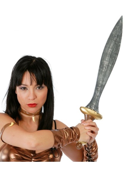 Spada spartana in plastica rigida 70cm per costumi guerriero greco romano carnevale