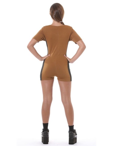 Costume Tomb Raider Lara Croft con tuta marrone, cintura e fondine per donna