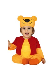 Costume neonato Winnie the Pooh con tutina arancione rossa e cappello con orecchie da orso Disney
