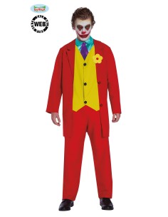 Costume Joker rosso giallo uomo film 2019 giacca pantaloni gilet Halloween