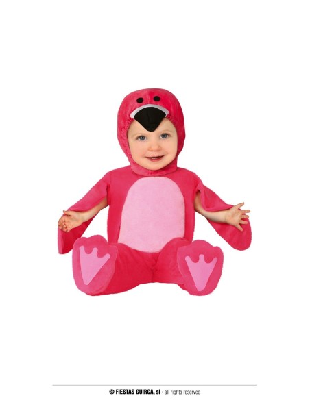 Costume fenicottero rosa per neonato 12-18 mesi con cappuccio e tutina