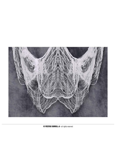 Tenda decorativa bianca 200x500cm per allestimenti Halloween e scenografie teatrali