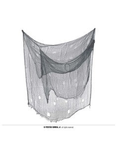 Tenda decorativa grigia semitrasparente 200x500cm per decorazioni Halloween horror casa stregata