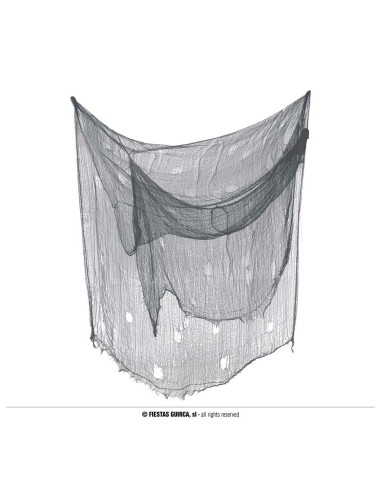 Tenda decorativa grigia semitrasparente 200x500cm per decorazioni Halloween horror casa stregata