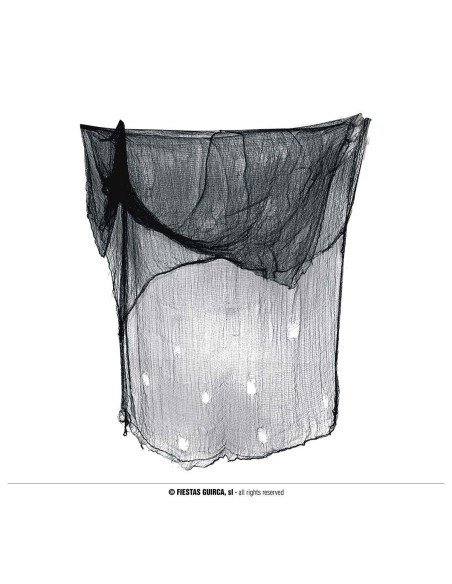 Tenda decorativa nera semitrasparente 200x500cm per decorazioni Halloween e feste a tema