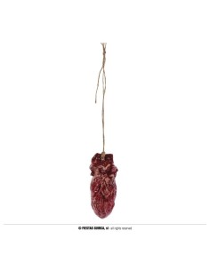 Collana horror con cuore anatomico rosso realistico per costume Halloween spaventoso