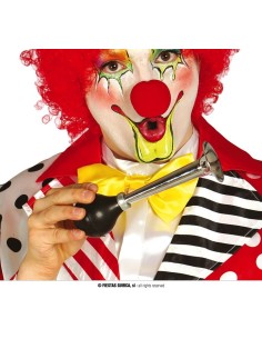 Trombetta da clown con corpo metallico e bulbo nero per accessori costume circo 2