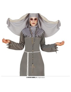 Rosario lungo 75 cm nero accessorio per costumi Halloween horror suora monaco
