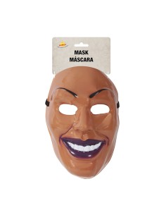 Maschera da ladro realistica con lineamenti maschili e ghigno malizioso per Halloween travestimenti