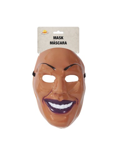 Maschera da ladro realistica con lineamenti maschili e ghigno malizioso per Halloween travestimenti