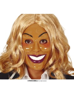 Maschera da ladro realistica con lineamenti maschili e ghigno malizioso per Halloween travestimenti 2