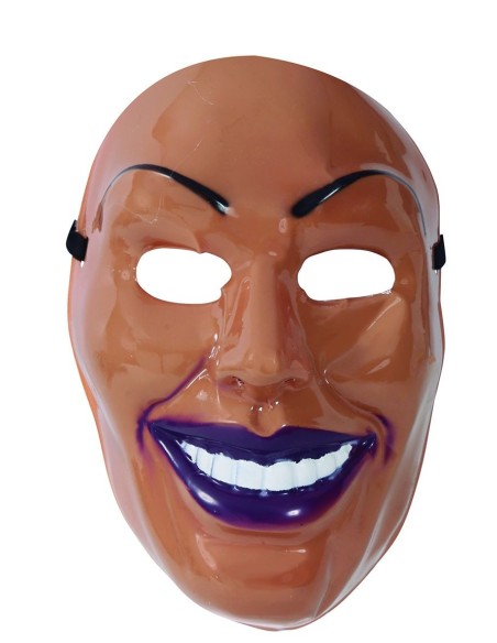 Maschera da ladro realistica con lineamenti maschili e ghigno malizioso per Halloween travestimenti