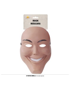 Maschera ladro sorridente con baffi e sorriso malizioso per travestimenti e feste in maschera