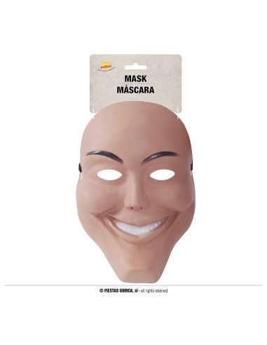 Maschera ladro sorridente con baffi e sorriso malizioso per travestimenti e feste in maschera