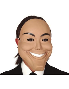 Maschera ladro sorridente con baffi e sorriso malizioso per travestimenti e feste in maschera 2