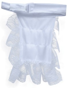 Jabot in pizzo bianco con spilla dorata per costumi Halloween e d'epoca 2