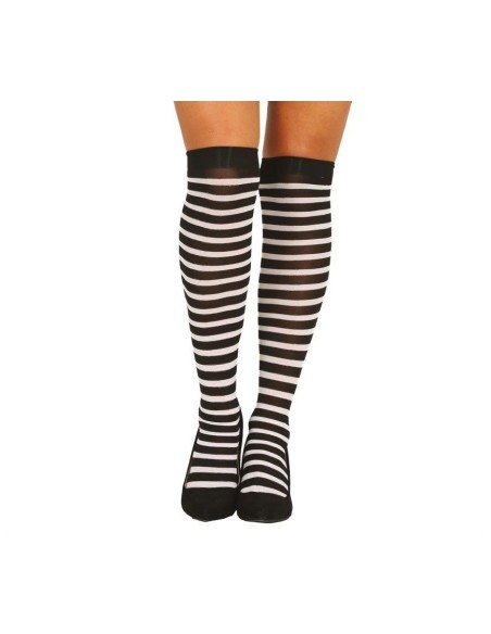 Calze a righe bianche e nere per costumi di Halloween e Carnevale accessorio travestimenti