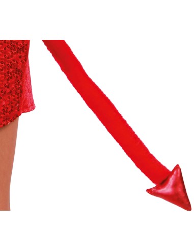Coda da diavolo rossa lunga 60cm accessorio per costume Halloween diabolico