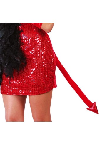 Coda da diavolo rossa lunga 60cm accessorio per costume Halloween diabolico