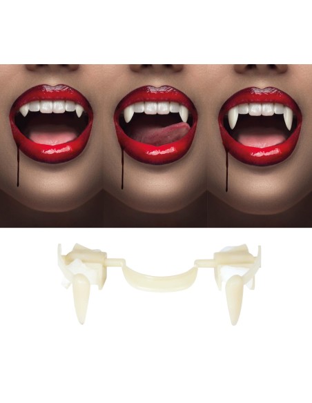 Canini retrattili vampiro denti finti accessorio Halloween trasformazione