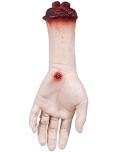 Mano zombie con ferite sanguinolente e carne esposta accessorio horror Halloween effetti speciali 2