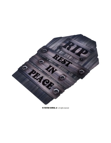 Lapide decorativa RIP Rest in Peace in plastica per decorazioni Halloween con zucche illuminate